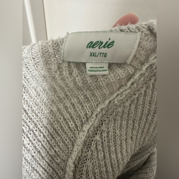 Soft Aerie Sweater with Crisscross Back - Gray - Picture 8 of 9